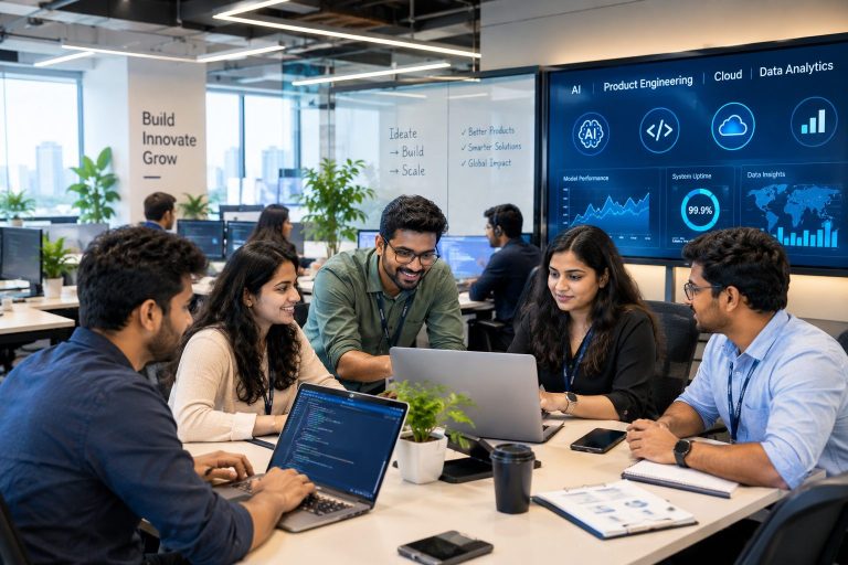 Global Capability Center team in India working on AI, product engineering and digital innovation